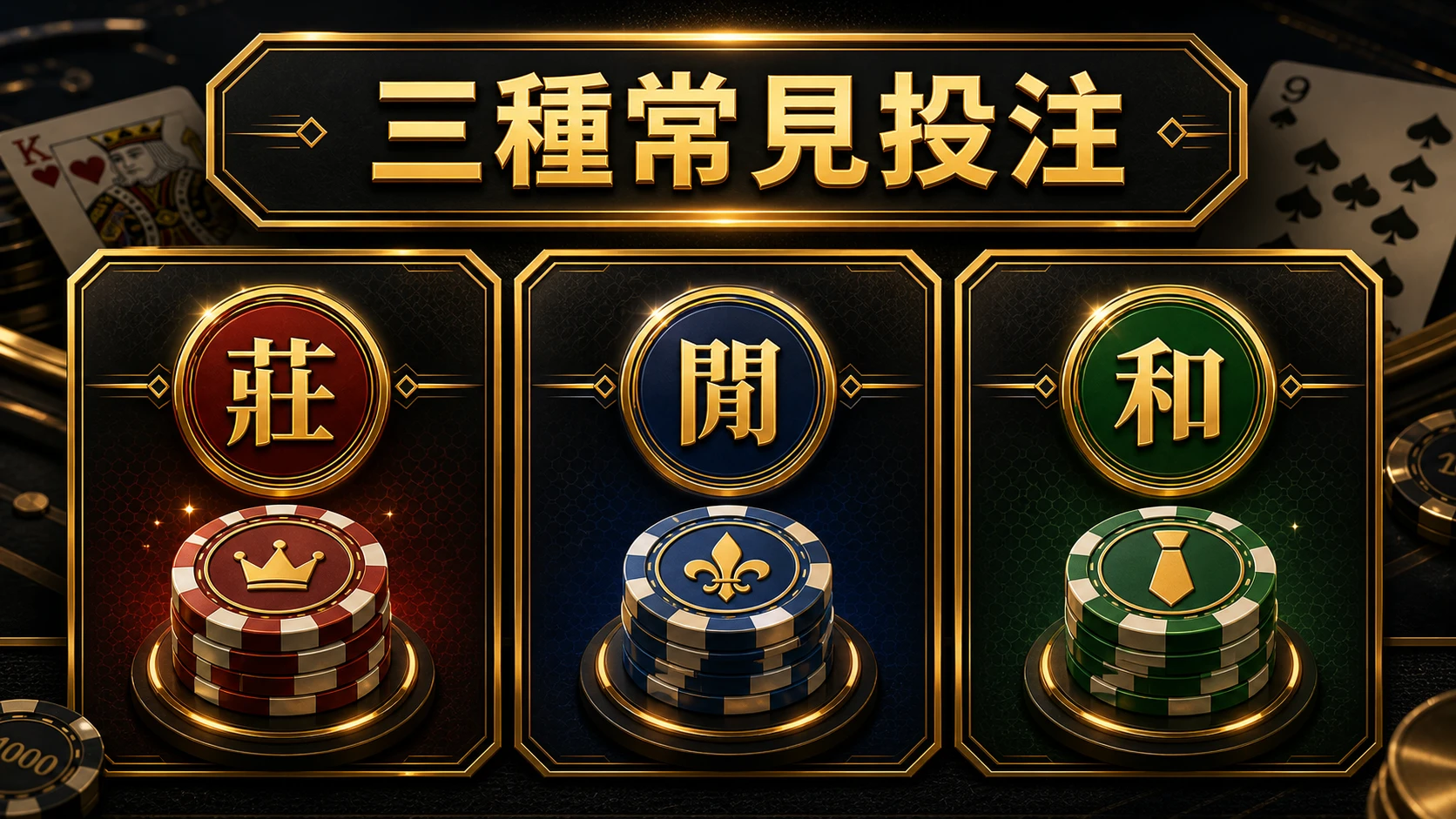 百家樂三種常見投注資訊圖