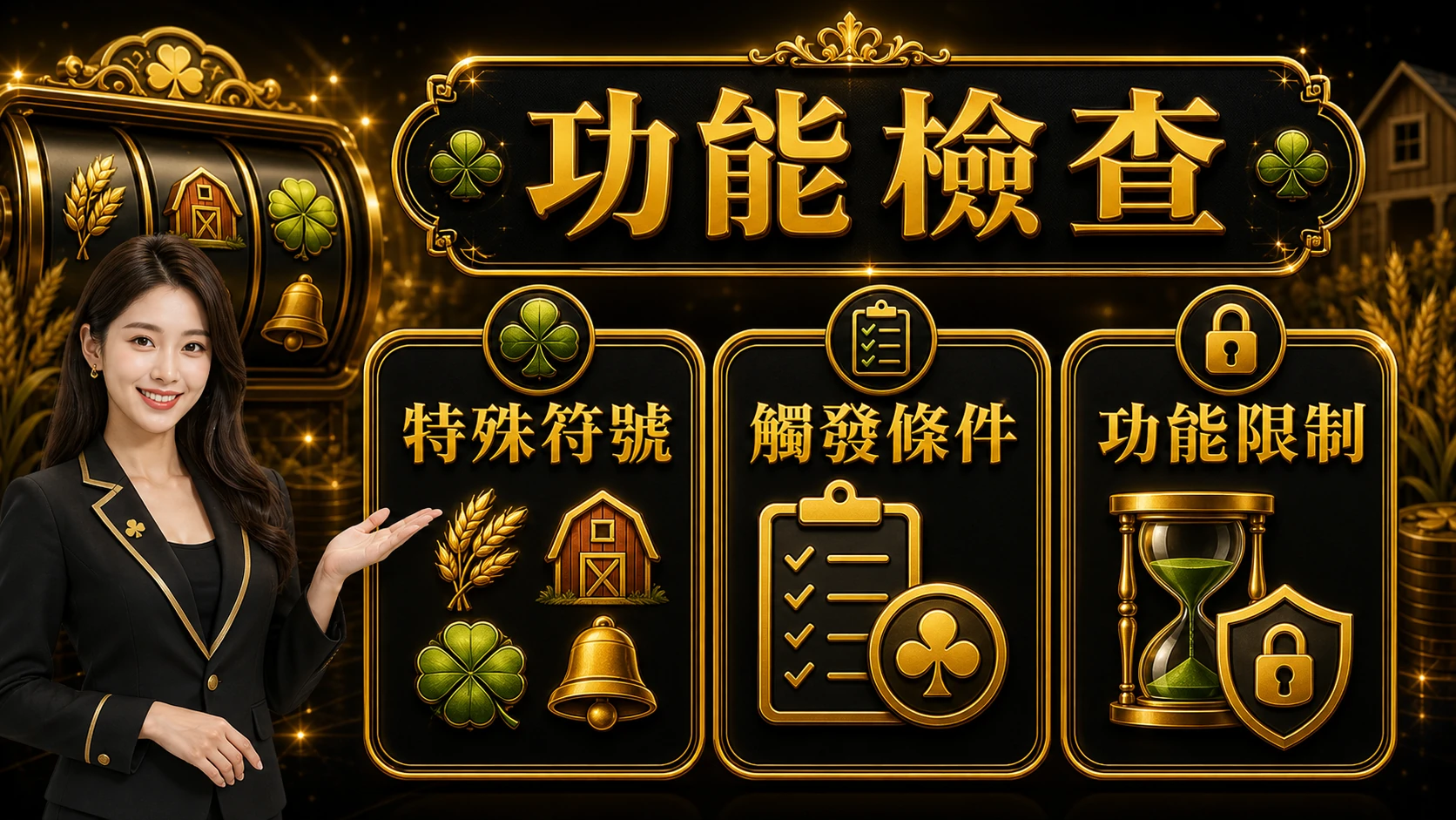 農場主題老虎機功能檢查特殊符號觸發條件功能限制 3A娛樂城